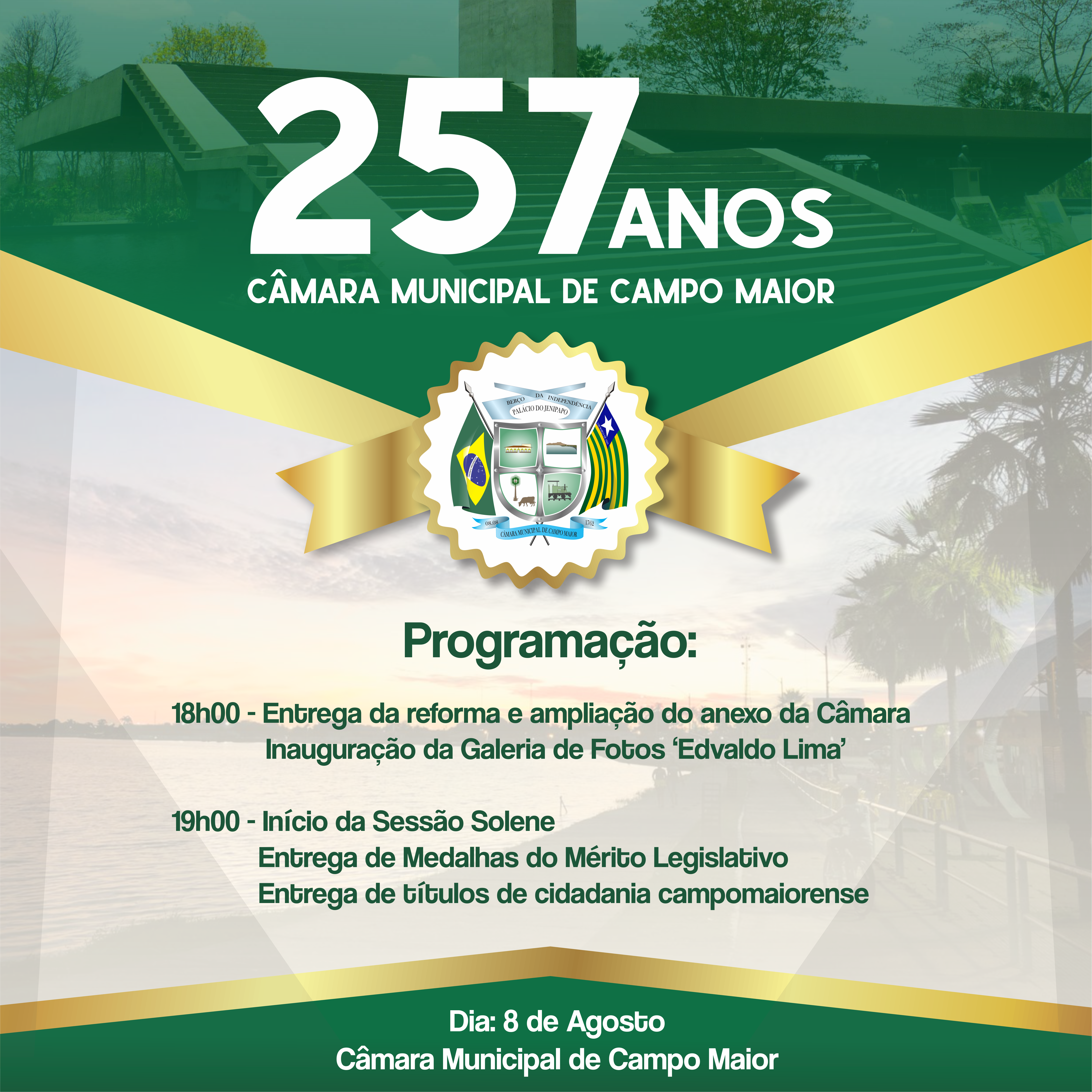 Câmara de Campo Maior completará 257 anos de instalação e divulga programação